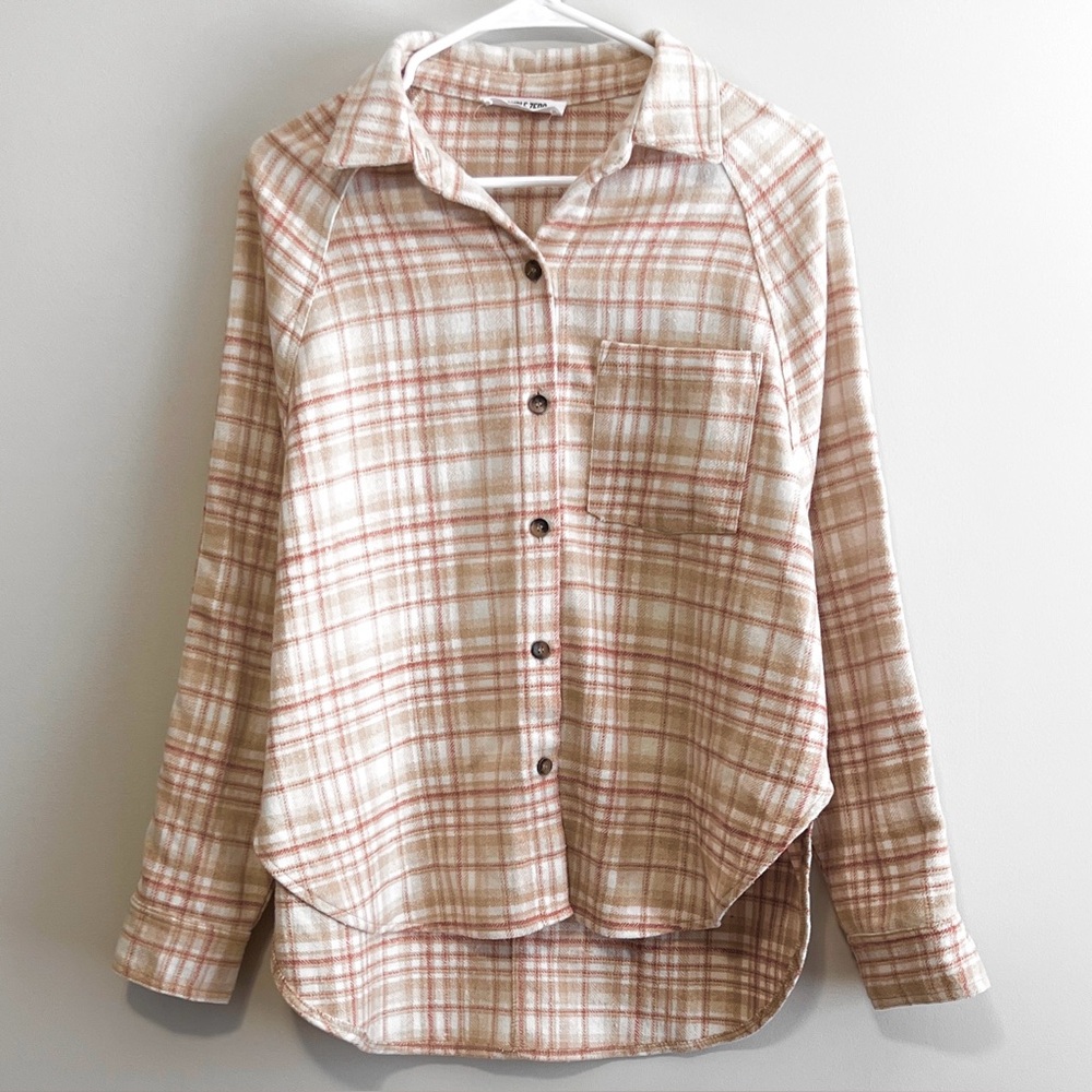 Double Zero Wool Blend Plaid Shacket